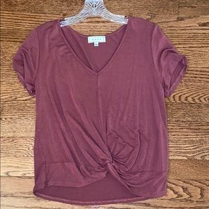 Shirt with knot built in